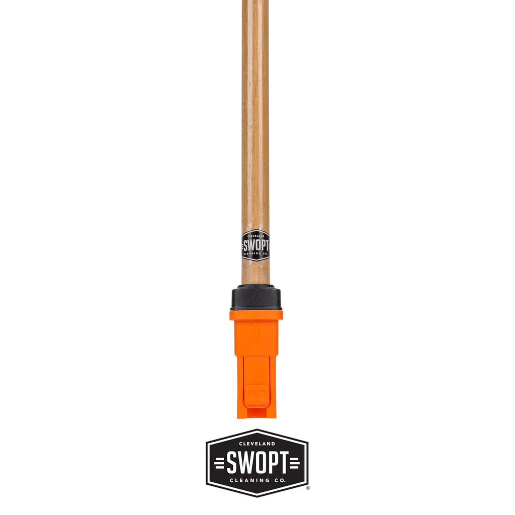 SWOPT Premium 48” EVA Foam Comfort Grip Wooden Handle – Ergonomic Design Eliminates Loose Handles