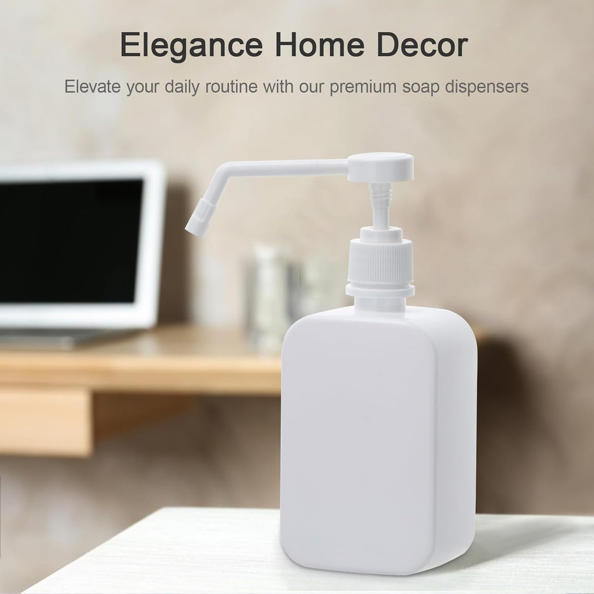 Pump Bottles Dispenser 16.9oz/500ml, 2 Pack Empty Plastic Lotion Shampoo Bottles, Refillable Hand