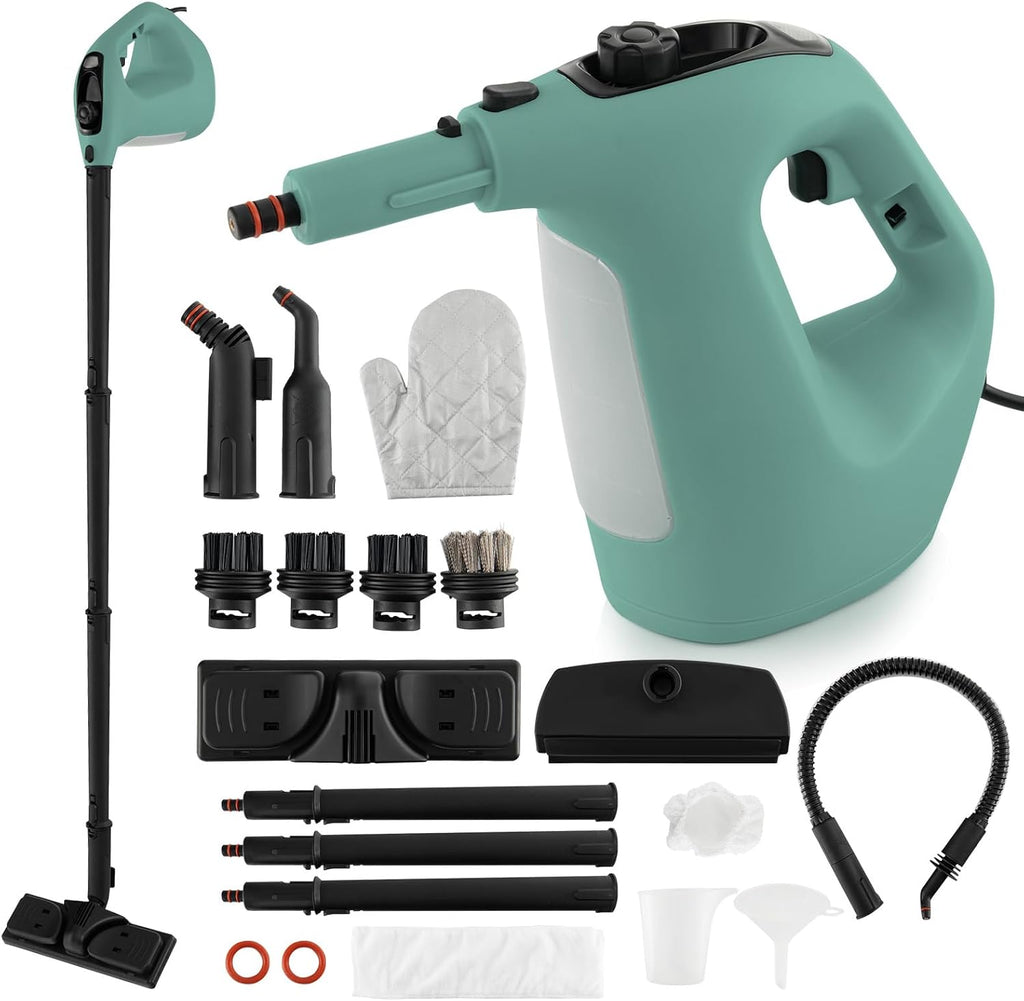 COSTWAY Handheld MultiPurpose Steam Cleaner with 17 Pieces, 350ml Large Capacity Steam Mop
