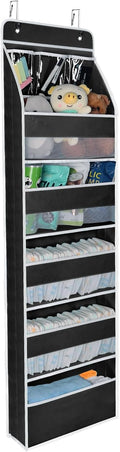 Univivi 6-Shelf Over Door Hanging Organizer Fabric Baby Door Storage with 5 Large Pockets and 3