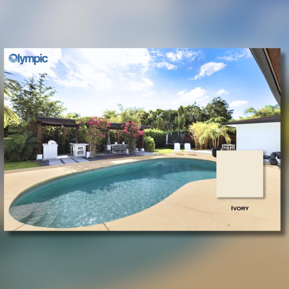 Olympic Patio Tones - Ivory - 1 Gallon - Non-slip acrylic deck and patio coating, concrete restorer.