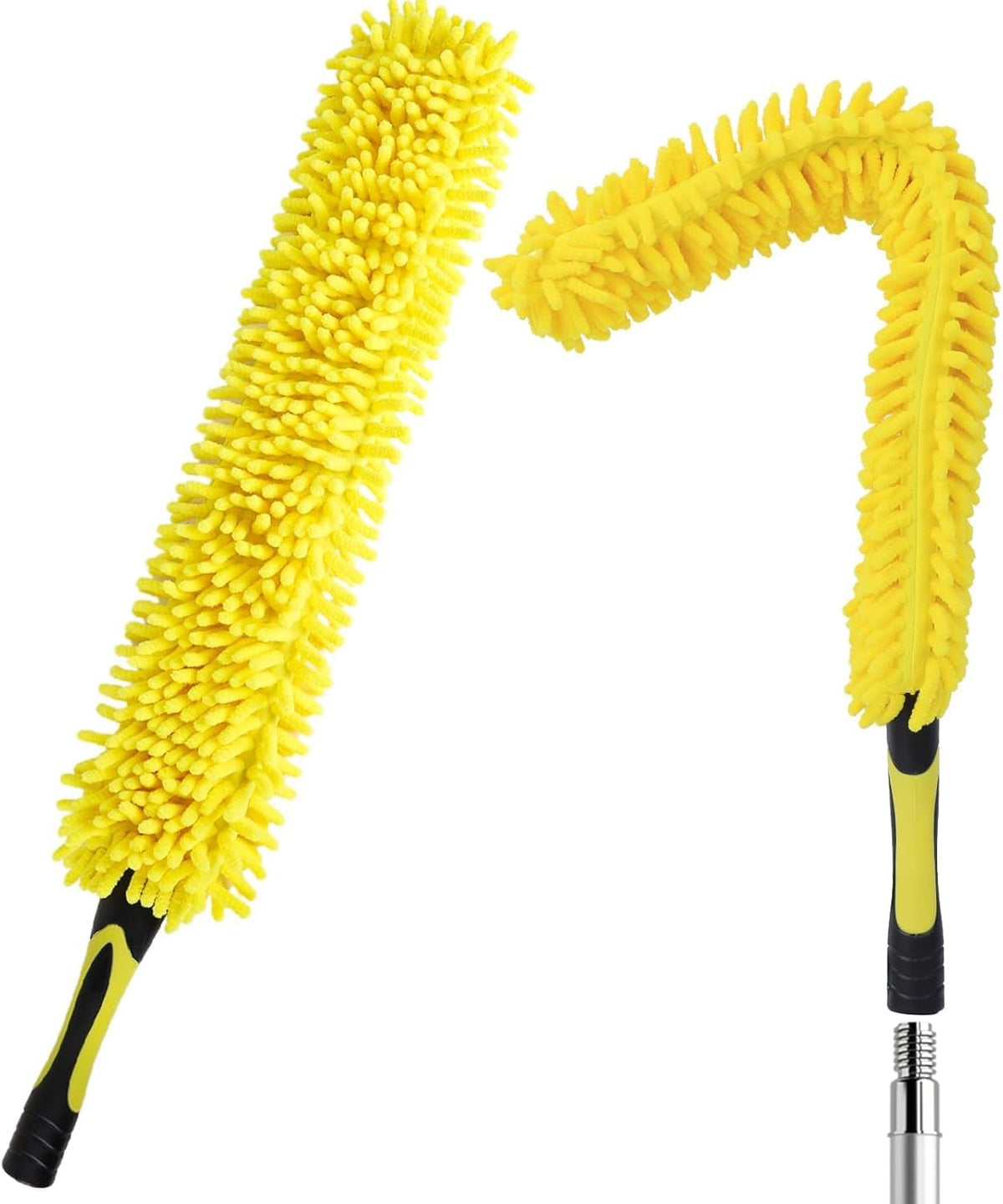 Flexible Fan Blade Cleaner Chenille Duster, Washable Hand Duster for High Ceiling, Removable &