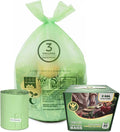 3 Gallon Compostable Trash Bags with Handle-Tie, Thick 0.67 Mil, 11.36 Liter, 80 Bags, Small