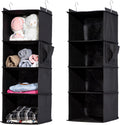 2 Packs Hanging Closet Organizer, 4-Shelf Closet Organizers and Storage with Side Pockets