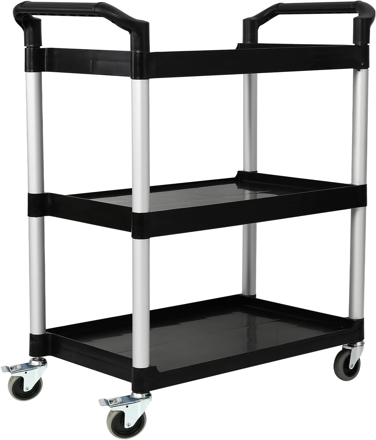 3-Tier Utility Rolling Cart with Wheels, Durable Catering carts with Wheels, Rolling Storage Cart