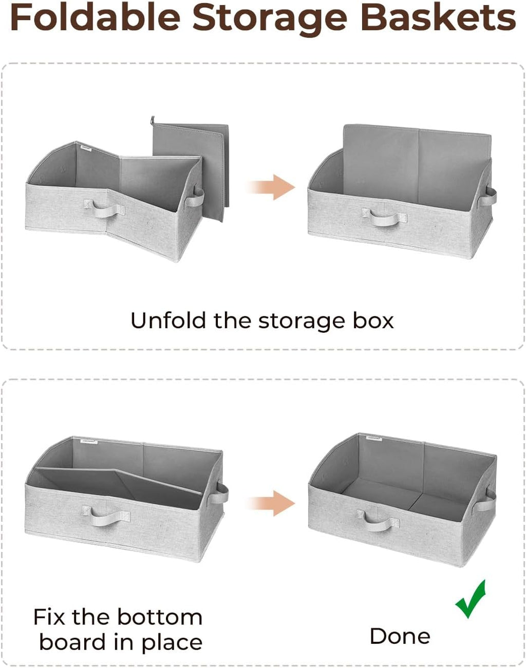 StorageWorks Closet Storage Bins, Trapezoid Organizer Box for Shelves, Fabric Clothes Bin, Foldable
