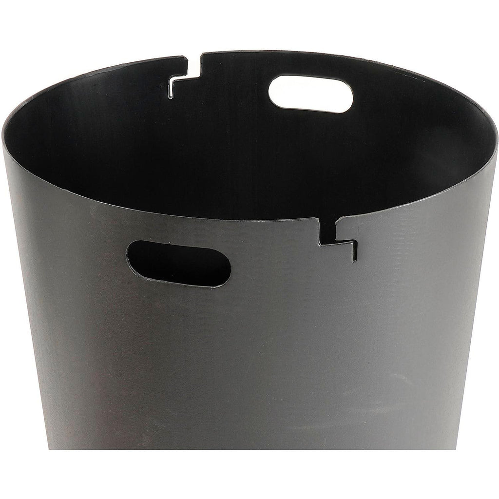 Global Industrial 36 Gallon Outdoor Slatted Steel Round Trash Can with Flat Lid, Plastic Liner &