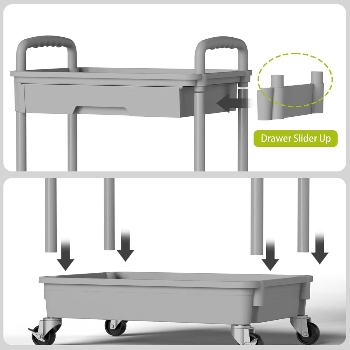 4 Tier Rolling Cart Organizer,Art Craft Diaper Bedside Snack Laundry Room Bathroom Organizer Narrow