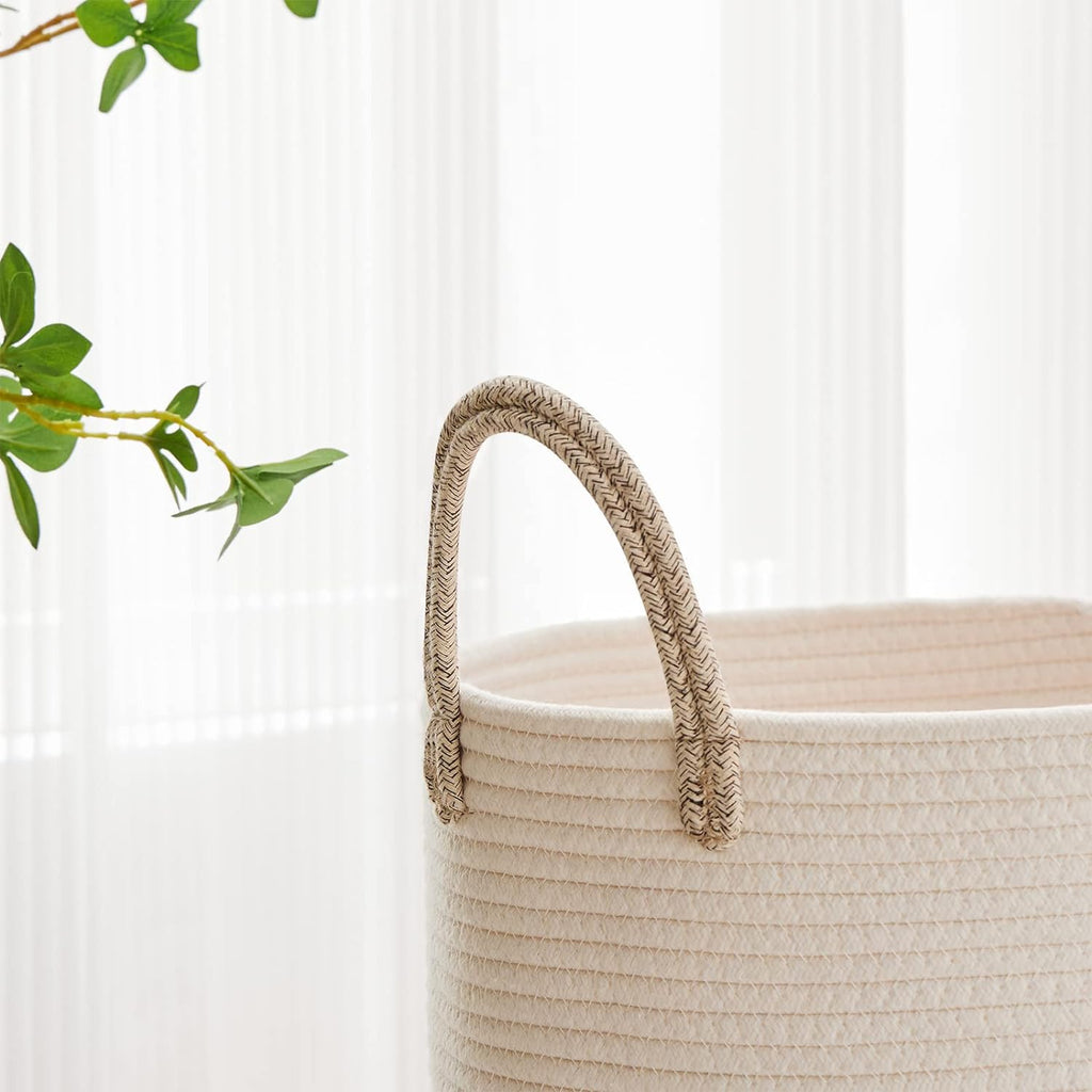 VIPOSCO Tall Laundry Hamper, Woven Rope Storage Basket for Blanket, Toys, Dirty Clothes in Living
