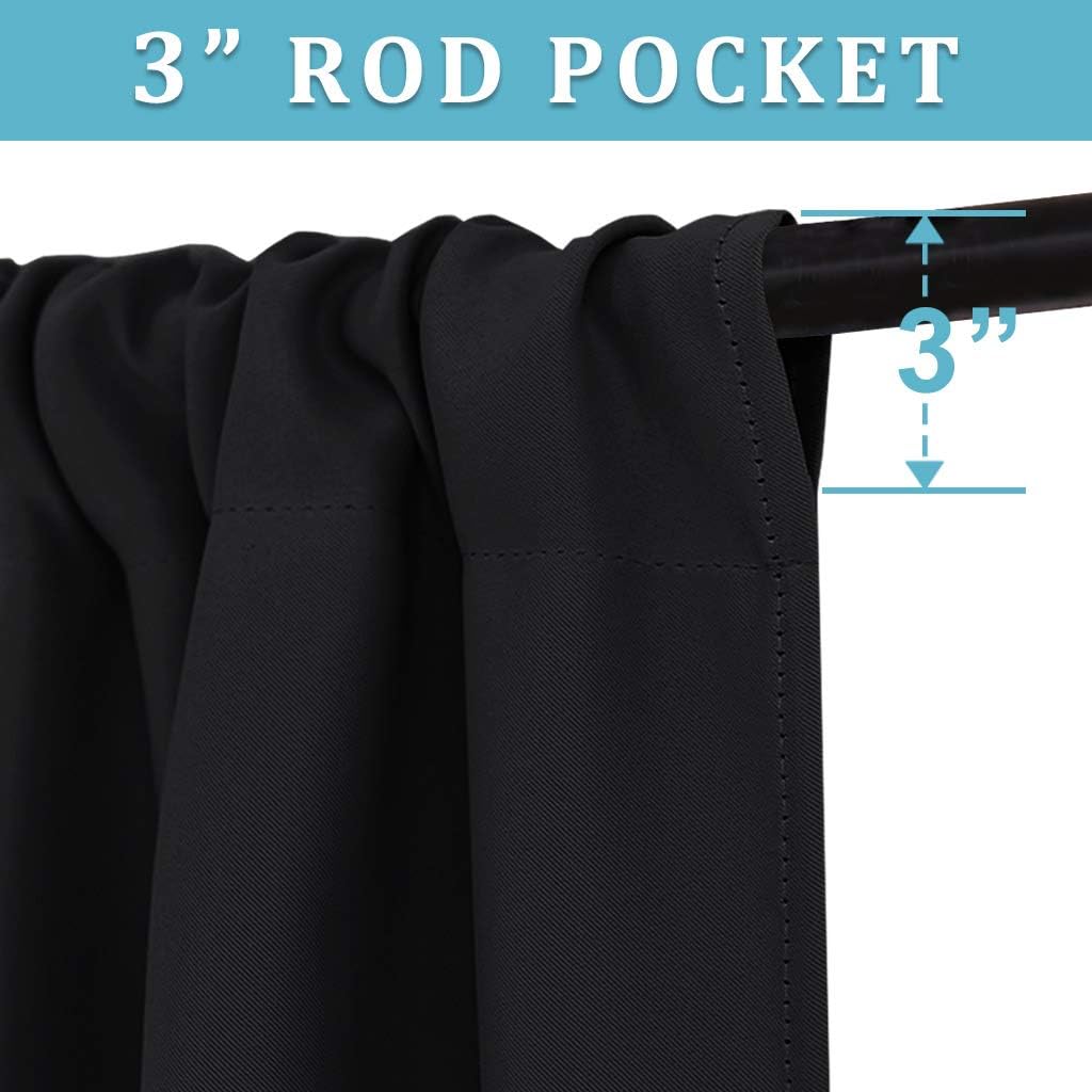 RYB HOME Curtains for Bedroom 63 inches Long, Blackout Thermal Insulating Window Treatment Drapes