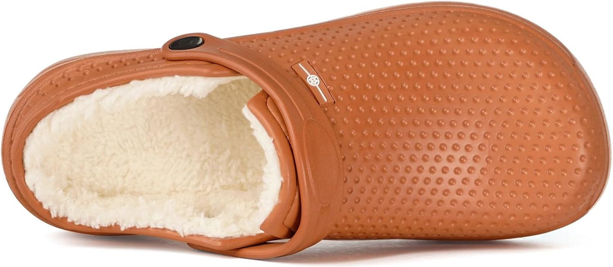 Womens Mens Fur Lined Clogs Waterproof Garden Shoes Winter Warm Fleece Lining Fuzzy House Home