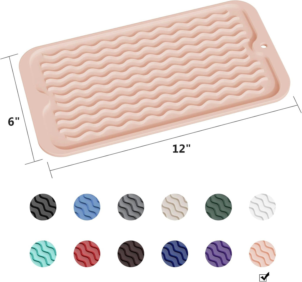 ZLR Silicone Dish Drying Mat for Kitchen Counter, Eco-Friendly Fast Dry Dish Mat, Easy Clean Multi