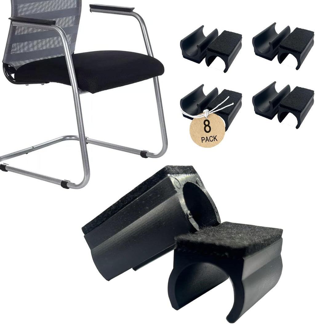 Rectangle U Shaped Chair Leg Tips Caps with Felt Pads,Furniture Feet Protector Slide Smoothly
