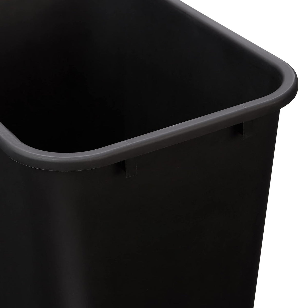 Amazon Basics Trash Can, Rectangular Commercial Office Wastebasket, 10 Gallon (Pack Of 2), Black
