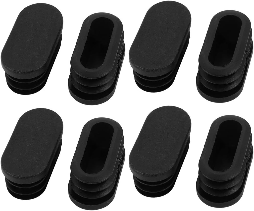 uxcell 40mmx20mm Plastic Non Slip Oval Chair Table Leg Protectors Cap Tube Insert 8pcs