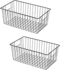 16" L x 12" W Wider Freezer Storage Organizer Baskets Container, Deep Metal Wire Chest Upright