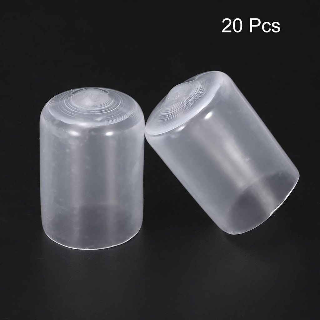 uxcell 20pcs Rubber End Caps 15mm ID Vinyl PVC Round Tube Bolt Cap Cover Screw Thread Protectors