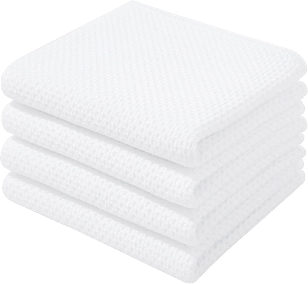Homaxy 100% Cotton Waffle Weave Kitchen Dish Towels, Ultra Soft Absorbent Quick Drying Cleaning