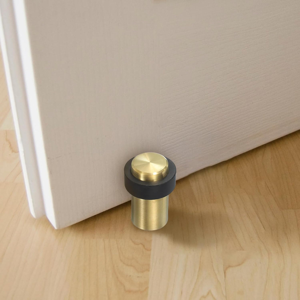 PATIKIL 3Set Round Door Stoppers, 60mm Stainless Steel Door Stop Doorstop Wedge Metal Cylinder Self