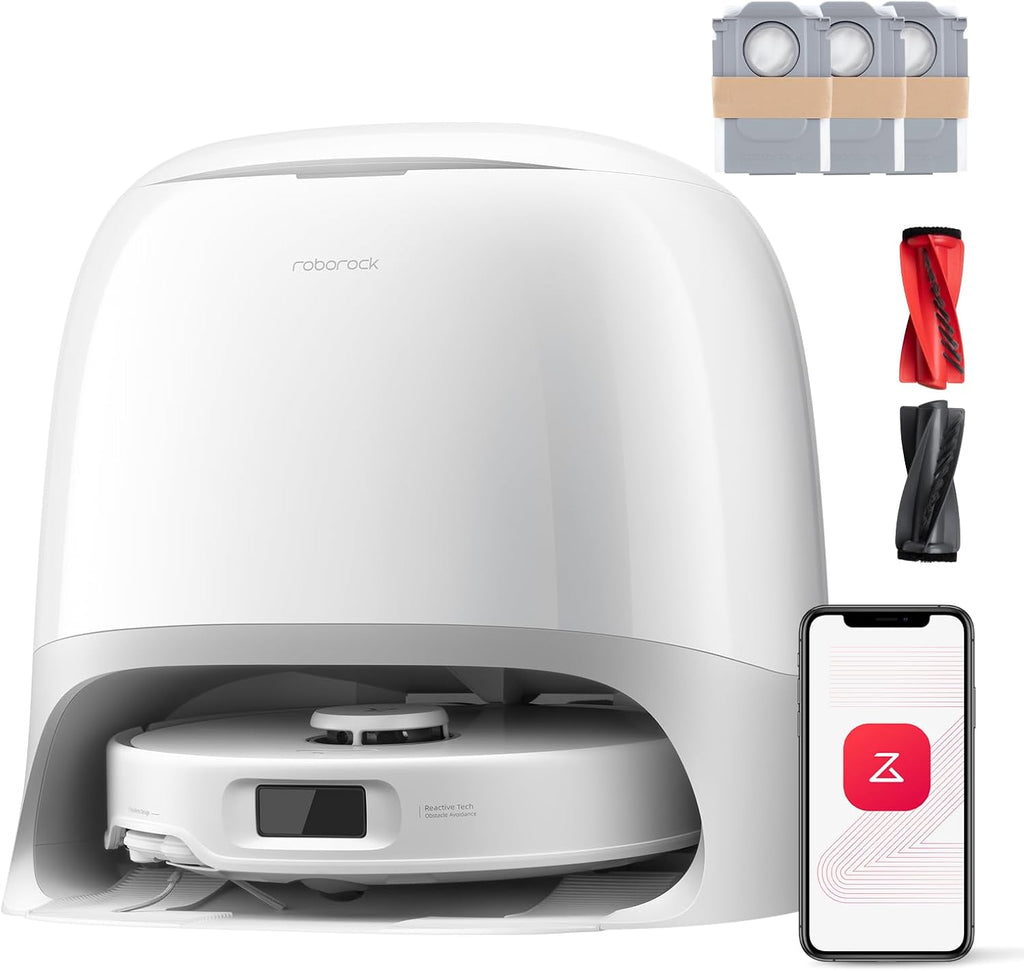 roborock Qrevo Curv S5X Robot Vacuum and Mop, 17000Pa Suction, Zero-Tangling Design, FlexiArm Side