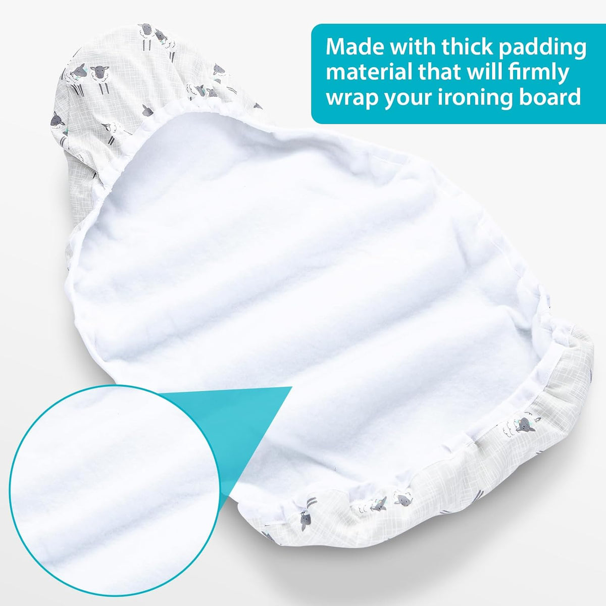 Over The Door Ironing Board Cover 13 x 37 inch, Small Iron Board Cover w 3 Layers Heat Reflective