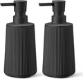 Black 2 Pack Hand Soap Dispensers with No Rust Pump for Bathroom and Kitchen Countertops Refillable