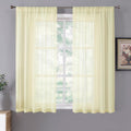 Tollpiz Sheer Curtains Linen Textured Living Room Curtain Sheers Light Filtering Rod Pocket Voile