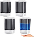 Hushee 4 Pcs Plastic Wall Mounted Soap Dispenser Commercial Manual Soap Containers Wall Dispenser
