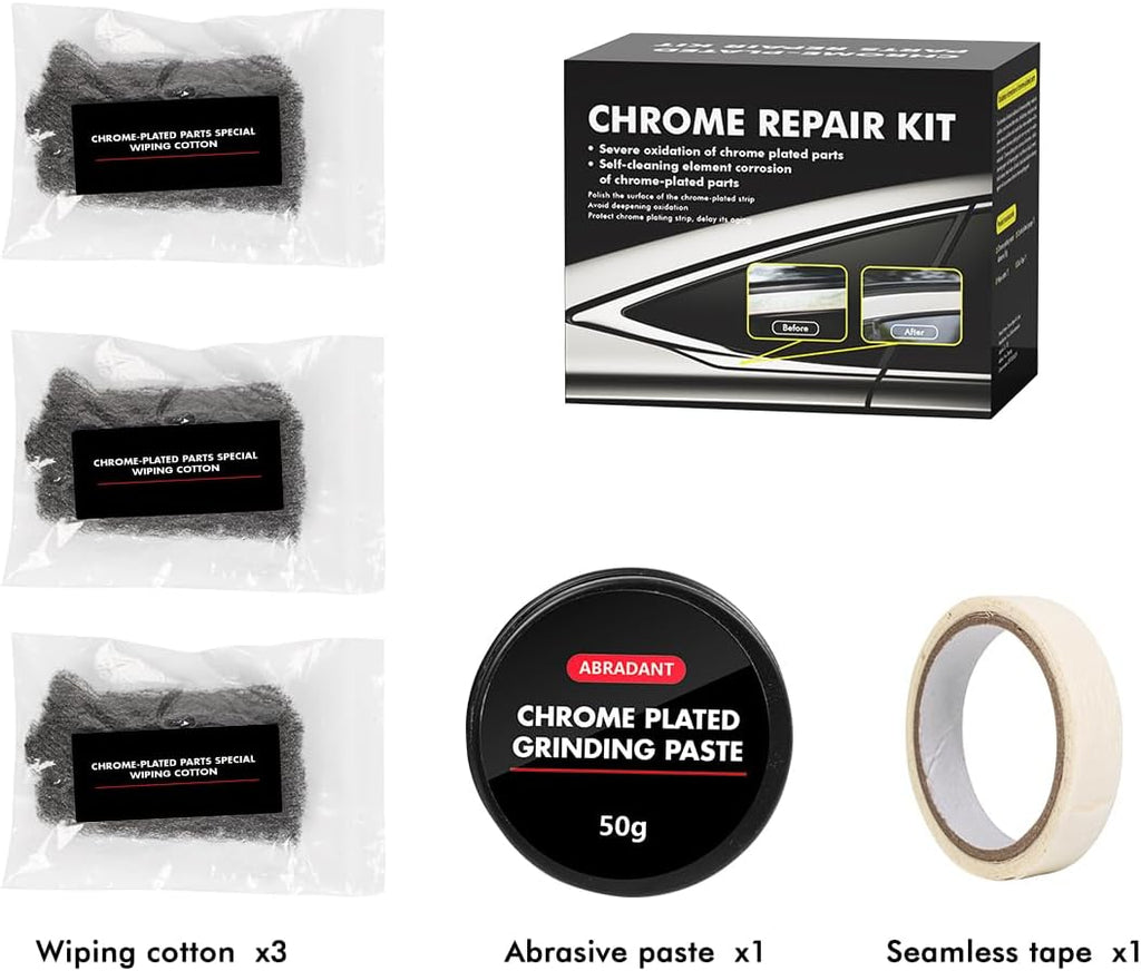 Metal Polish Restorer and Protectant, Chrome Cleaner and Polish for Cars, Removes Oxidation and