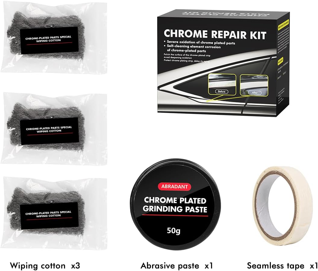 Metal Polish Restorer and Protectant, Chrome Cleaner and Polish for Cars, Removes Oxidation and