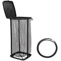 Portable Trash Bag Holder Collapsible Garbage Bin with Lid and Bands, Expandable Indoor Outdoor