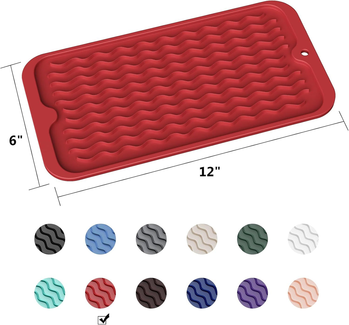ZLR Silicone Dish Drying Mat for Kitchen Counter, Eco-Friendly Fast Dry Dish Mat, Easy Clean Multi