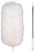 Extendable Lambswool Duster 29-110 Inch,Anti-Static Flexible Head, Stainless Steel Pole for