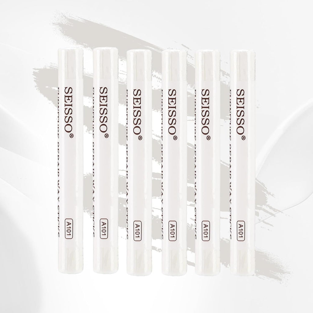 SEISSO Furniture Repair Crayon, 6 Pcs - Wood Filler Sticks, Scratch Repair Wax, Furniture Marking