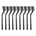9PCS MINI Wire Brushes, Stainless Steel Brush Set, Curved Handle Scratch Toothbrush, Cleaning