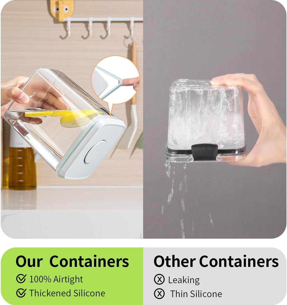 Pop Food Storage Containers Set, 6Pcs Airtight Containers with Lids for Kitchen Pantry Organizers