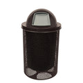COATEDOUTDOORFURNITURE RDT-P-BRW Heavy Duty Round Trash Receptacle with Dome Top, Liner Included