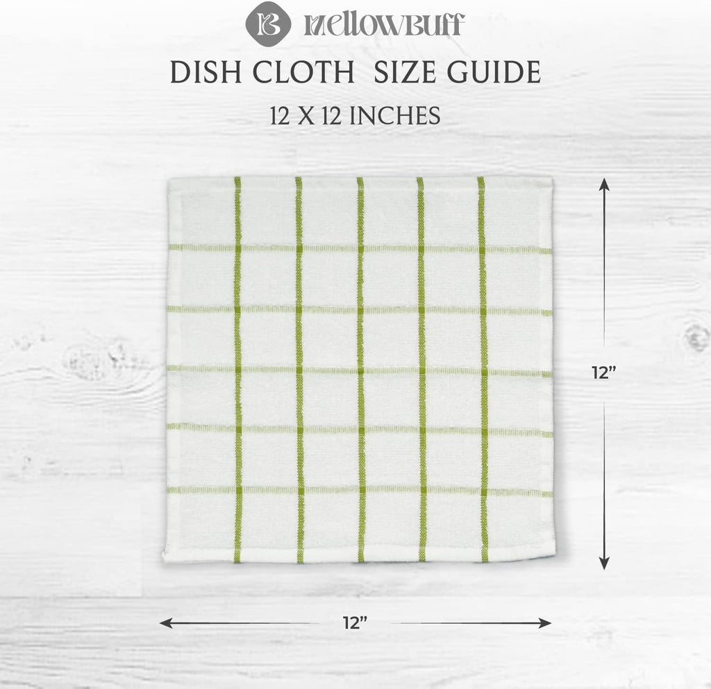 100% Cotton Terry Dish Cloth & Dish Towel, 6 Pack, Super Soft and Absorbent Kitchen Towels, Perfect