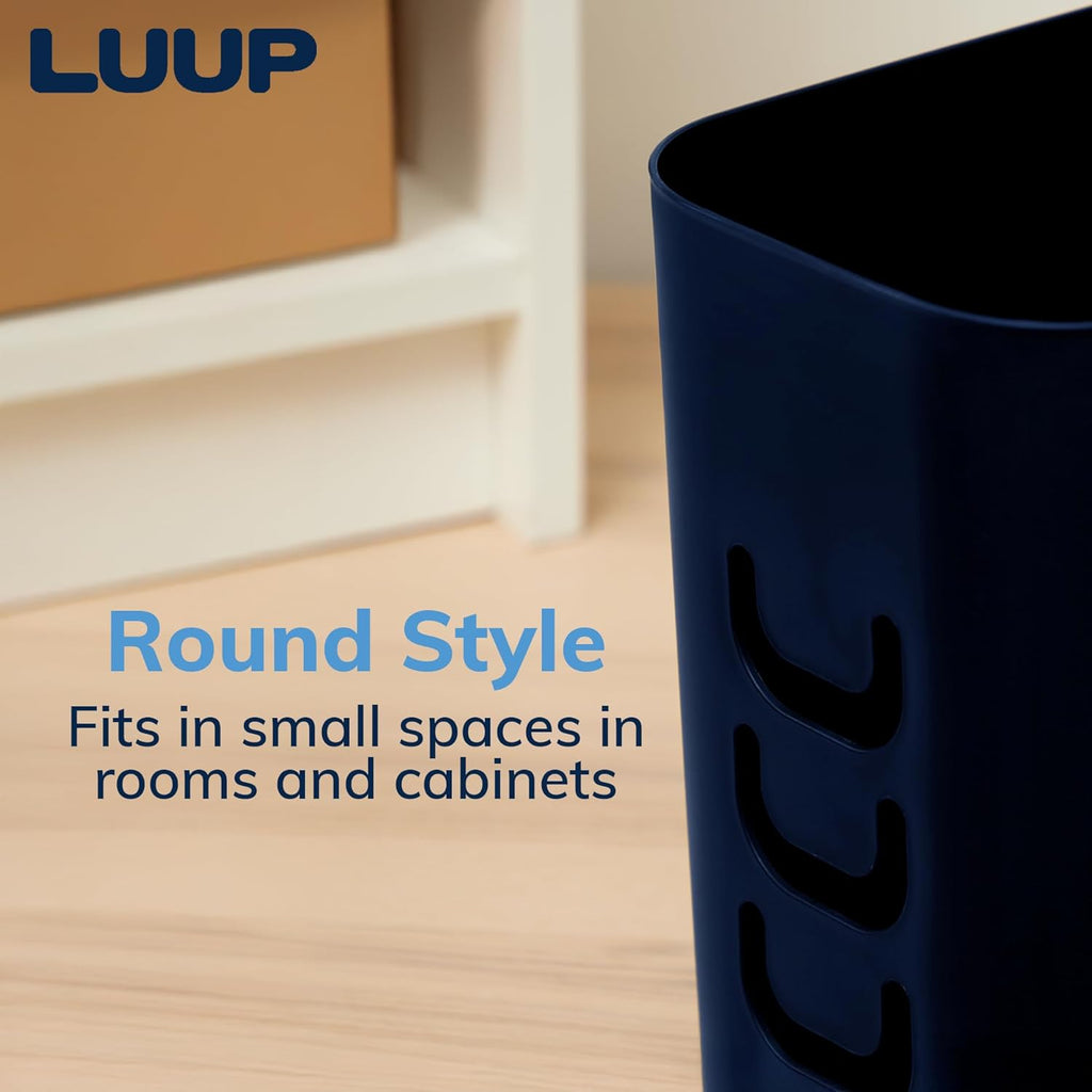 STORi Luup Bathroom Wastebasket, Secure Grocery Bags, Plastic Garbage Container for Vanity, Laundry