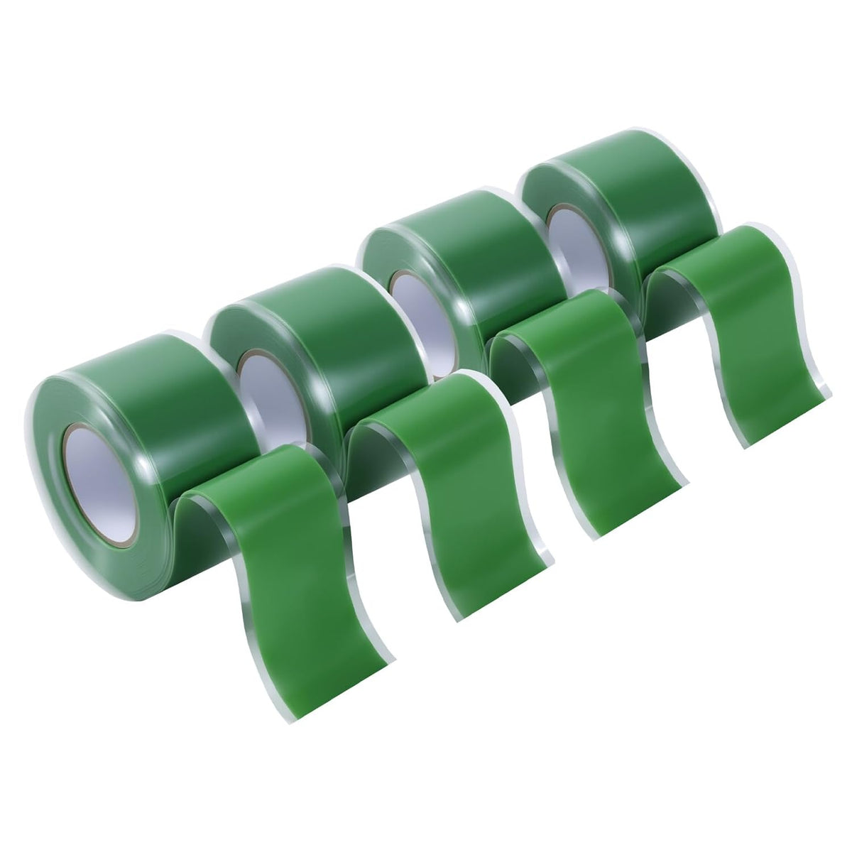 Self Fusing Silicone Tape 4 Rolls 1 in x 10' Green Waterproof Rescue Tape Rubber Leak Silicone