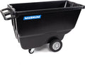 Tilt Truck, 1/2 Cu. Yd. Capacity Dump Cart with Heavy Duty 12” Wheels & 5” Casters for Handling