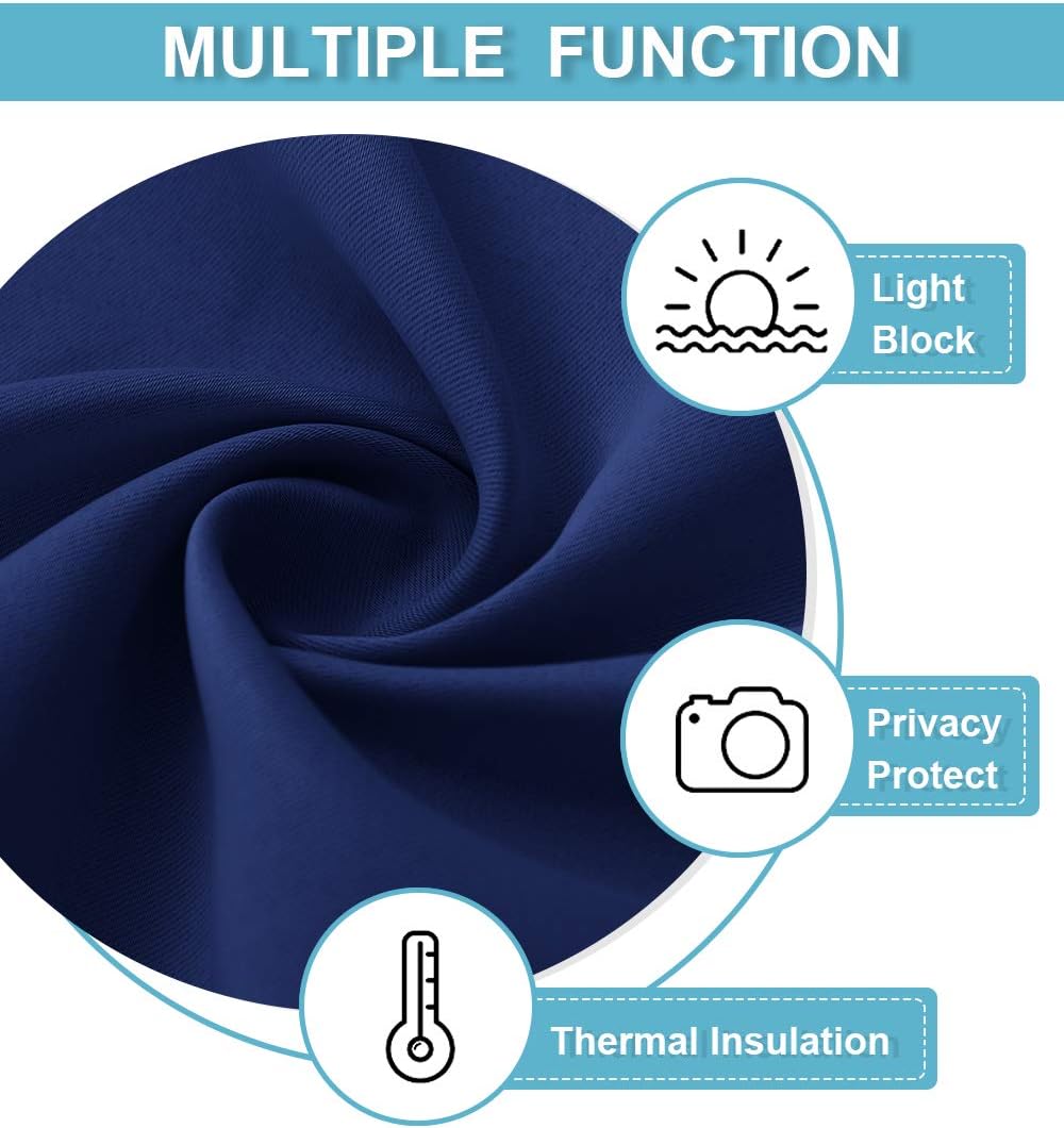 RYB HOME Blackout Curtains Small Window Decor Energy Efficiency Drapes for Kitchen Bedroom Basement