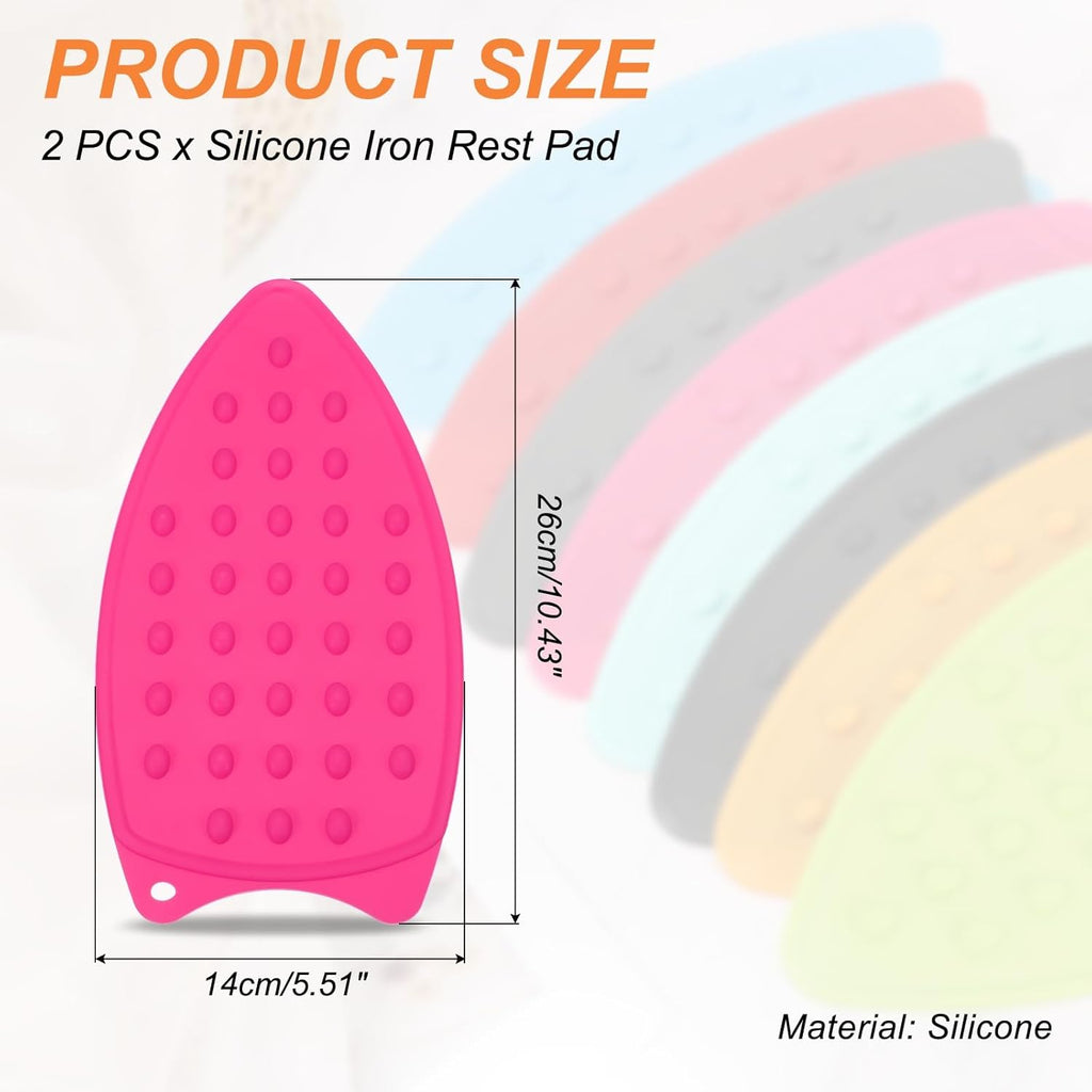 PATIKIL Silicone Iron Rest Pad, 2 Pcs Multipurpose Hot Heat Resistant Iron Rest Plate Protective