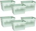 Glad Plastic Storage Basket Set, Value Pack of 6 | Open Storage Bins for Shelves, Bathroom, Pantry