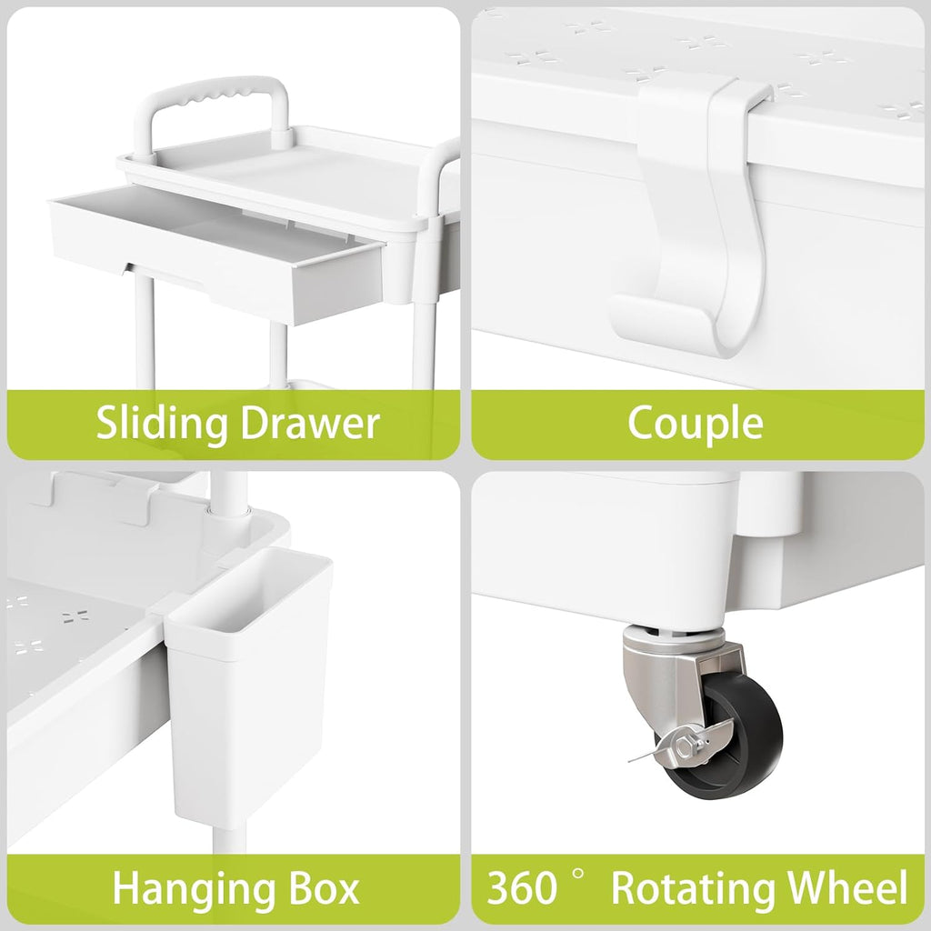 3 Tier Rolling Cart Organizer,Laundry Room Bathroom Organizers and Storage Office Shelves Mobile