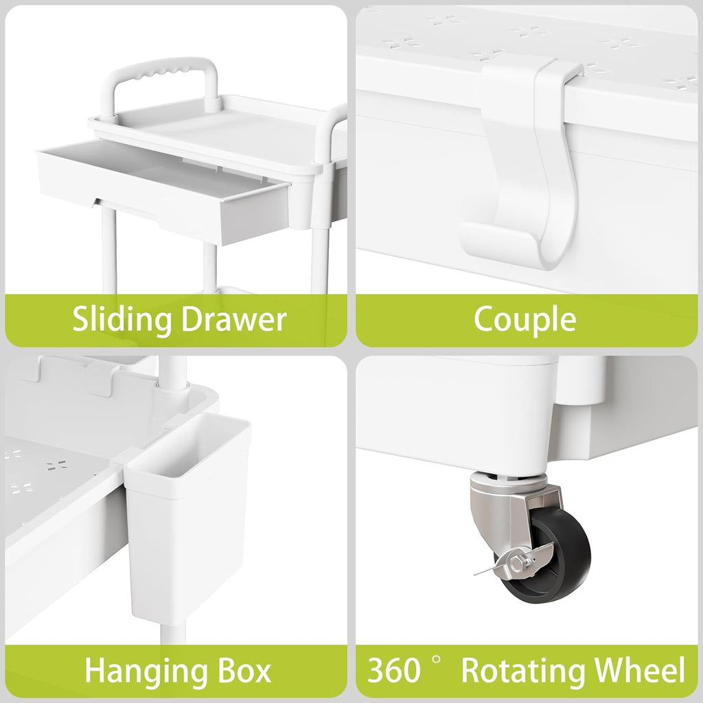 5 Tier Rolling Cart Organizer,Bathroom Cart Organizers with Wheels Laundry Room Organization Mobile