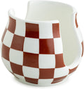 Checkered Sponge Holder for Kitchen Sink Counter, Ceramic Dish Sponge Caddy White Sink Organizer