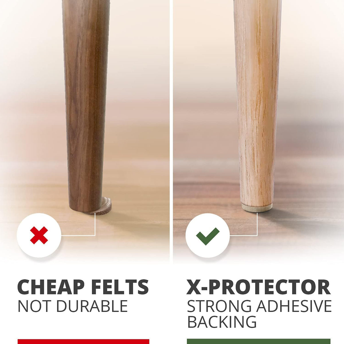 X-Protector 357 pcs Beige Felt Furniture Pads - Huge Quantity of Hardwood Floor Protectors with