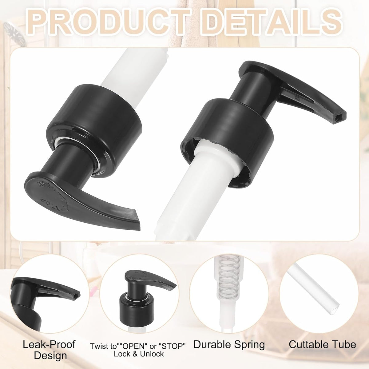 uxcell 12 Pcs Soap Dispenser Pump Heads Soap Dispensers Top Pumps Replacement Switch Pumphead for