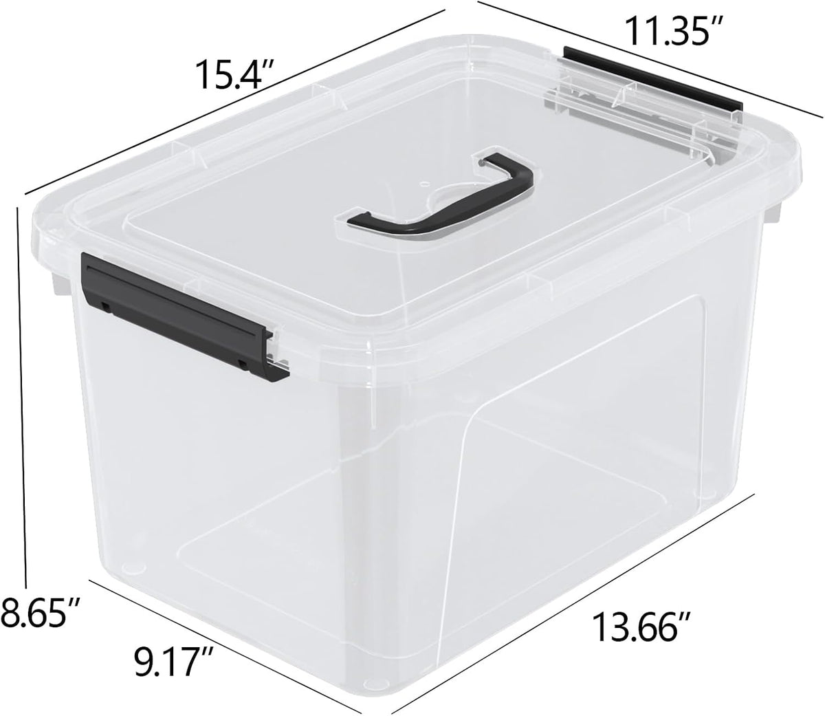 18 Quart Plastic Storage Bins with Lid, 4 Packs Clear Latching Storage Box